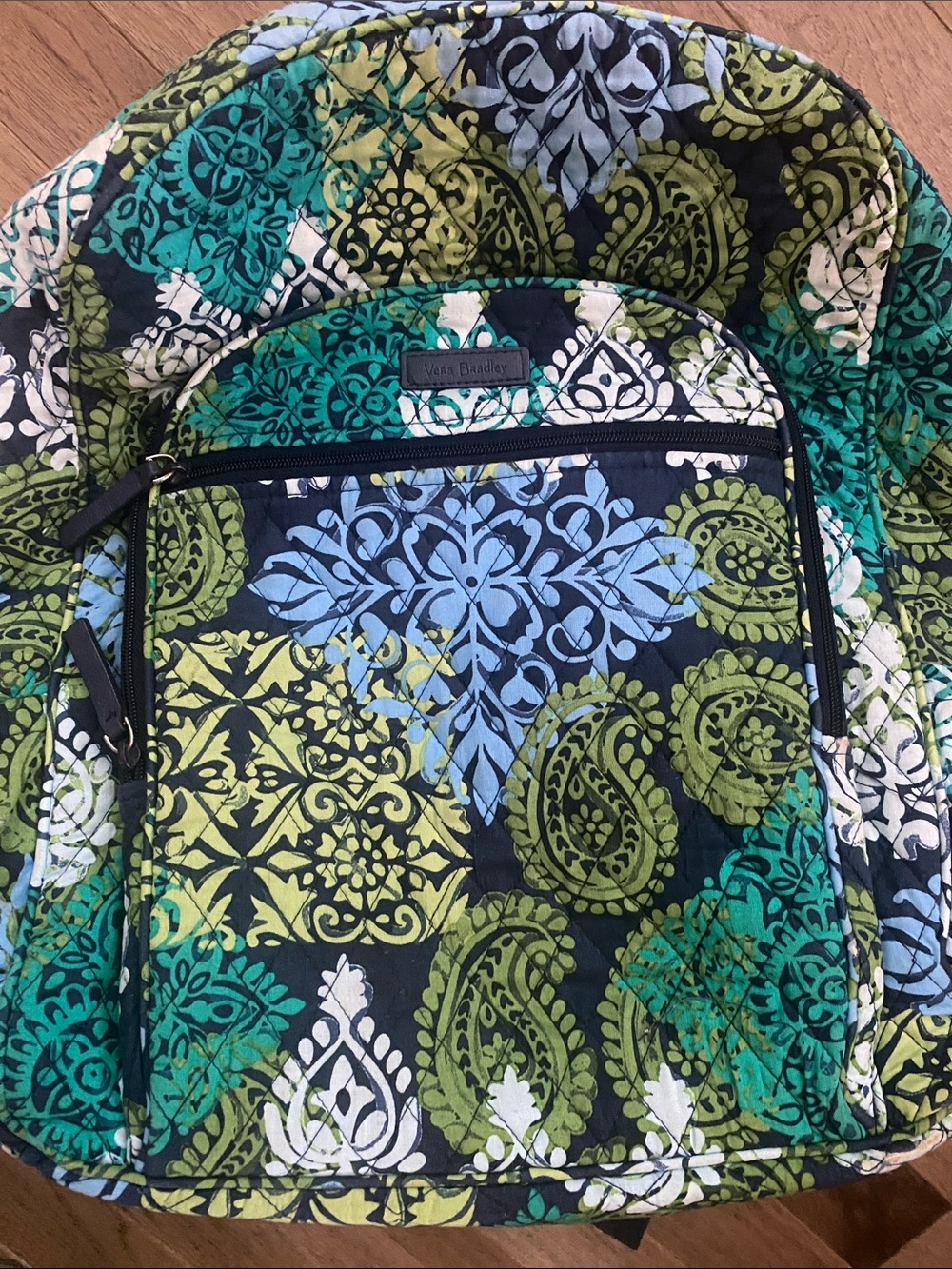 Vera Bradley Multicolor Paisley Quilted Laptop Backpack Multiple Compartments